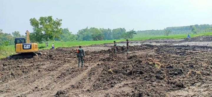 Satgas TMMD Kodim Bojonegoro Di Ngrancang, Kerjakan Normalisasi Sungai